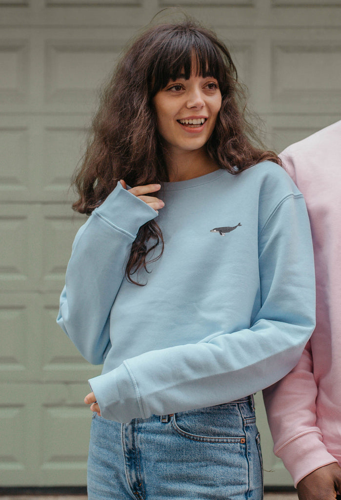 humpback whale womens cropped sweatshirt Big Wild Thought