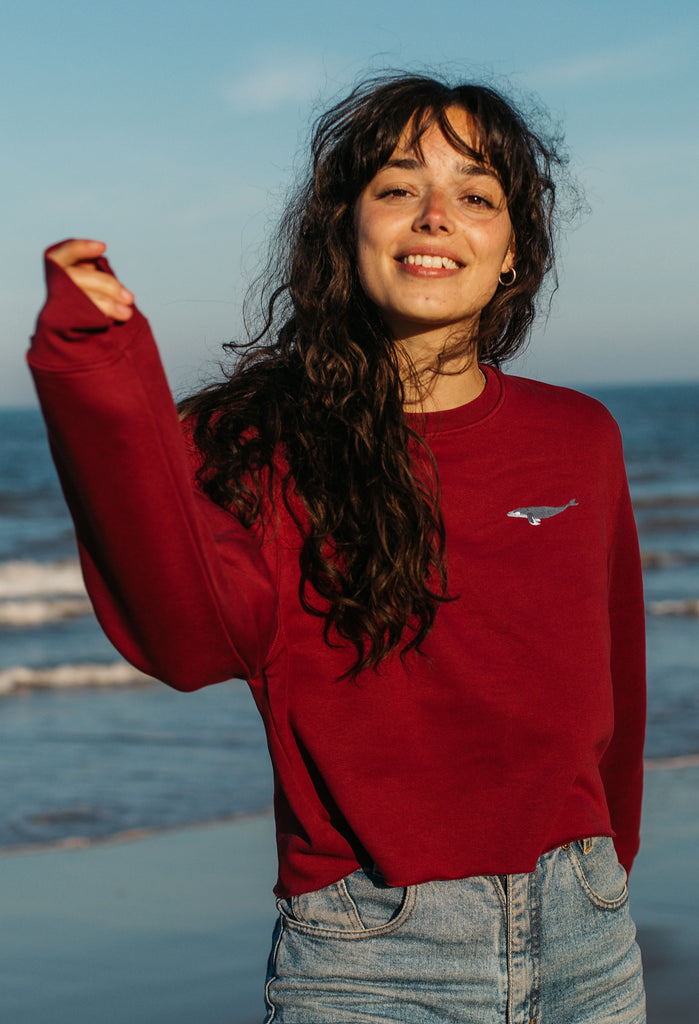 humpback whale womens cropped sweatshirt Big Wild Thought