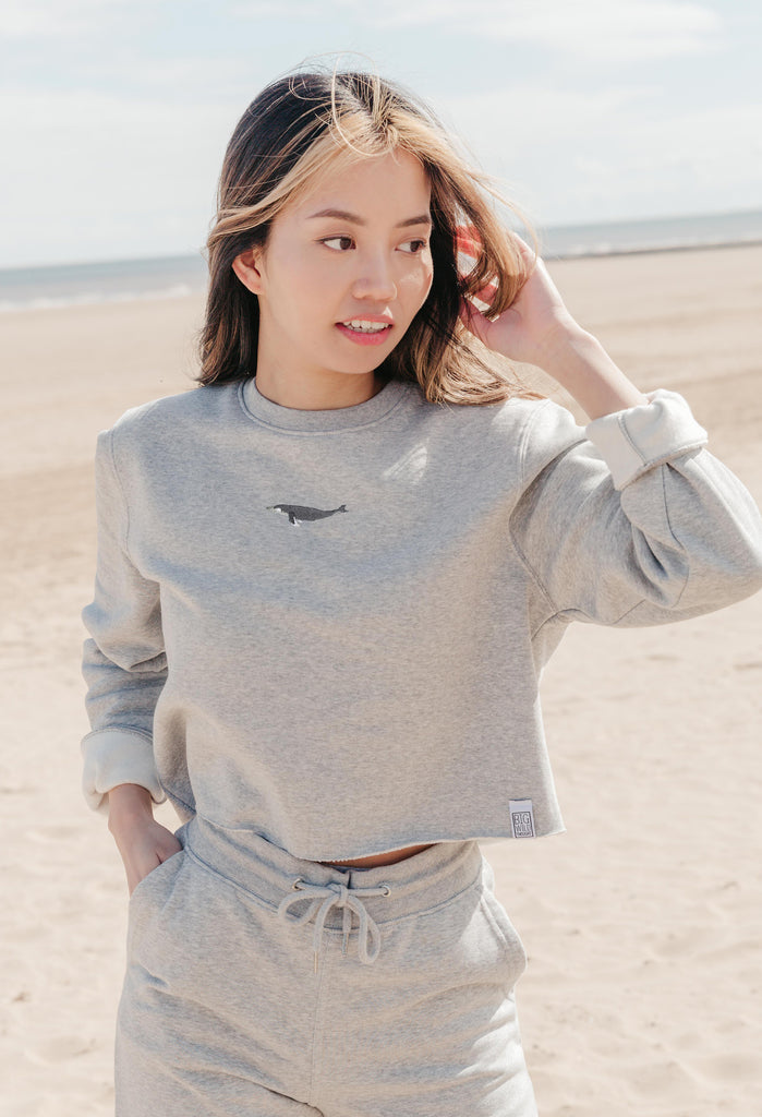 humpback whale womens cropped sweatshirt Big Wild Thought