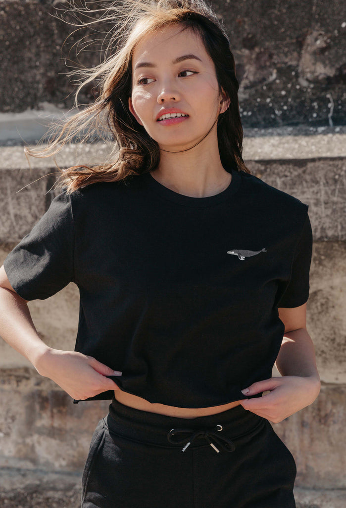 humpback whale womens cropped t-shirt Big Wild Thought