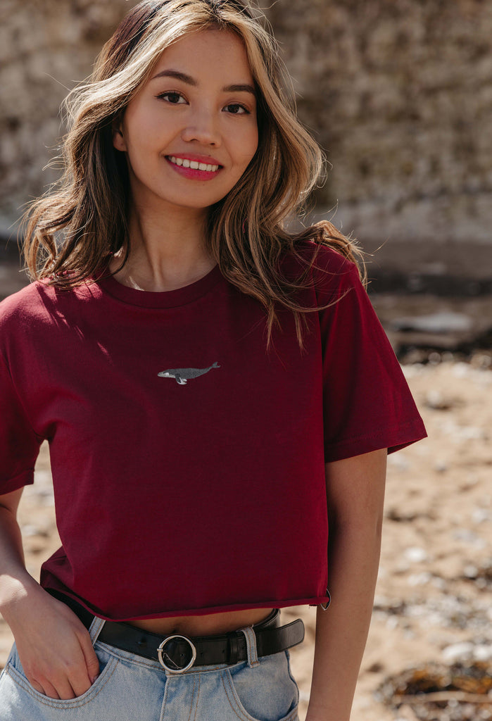 humpback whale womens cropped t-shirt Big Wild Thought