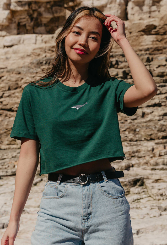 humpback whale womens cropped t-shirt Big Wild Thought