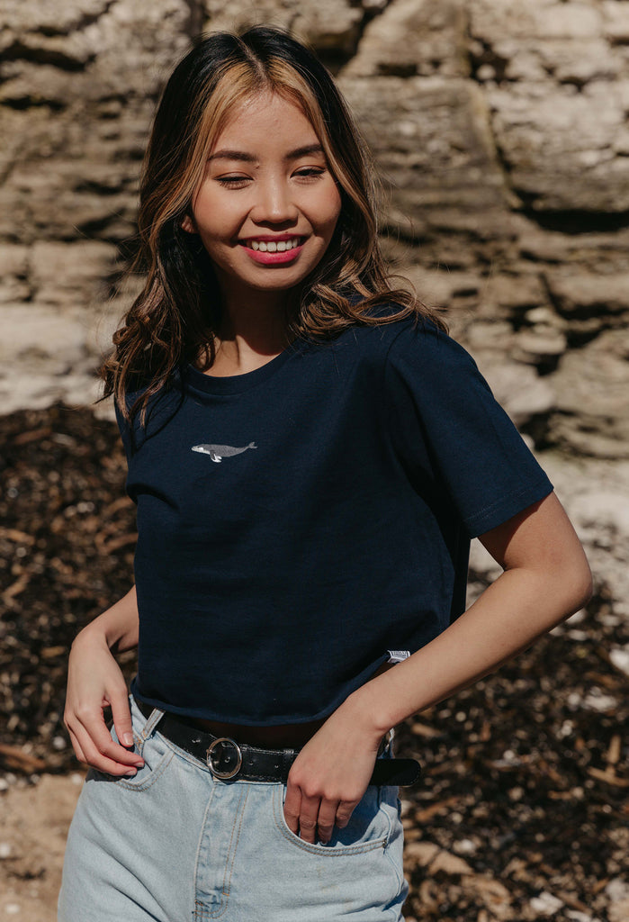 humpback whale womens cropped t-shirt Big Wild Thought