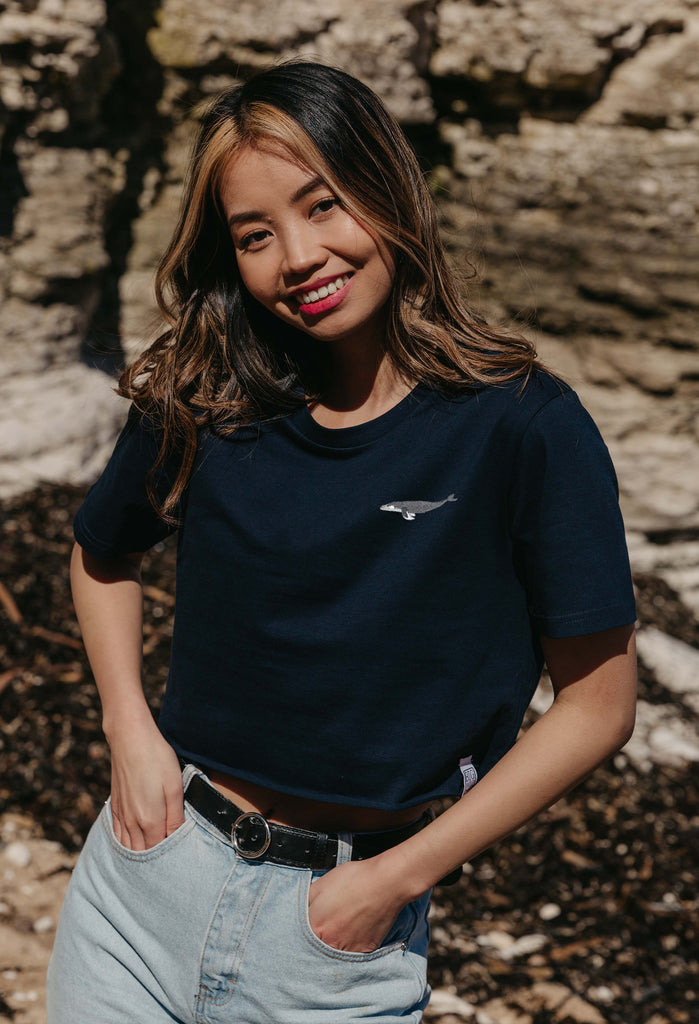 humpback whale womens cropped t-shirt Big Wild Thought