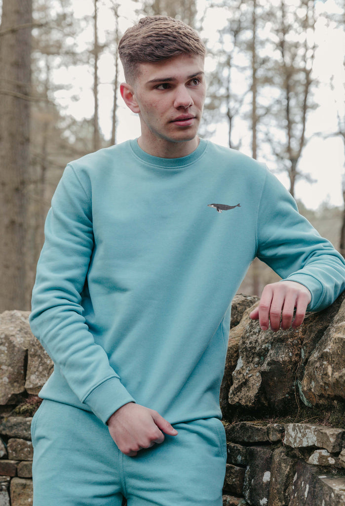 Humpback Whale Unisex Embroidered Organic Sustainable Sweatshirt Jumper Big Wild Thought
