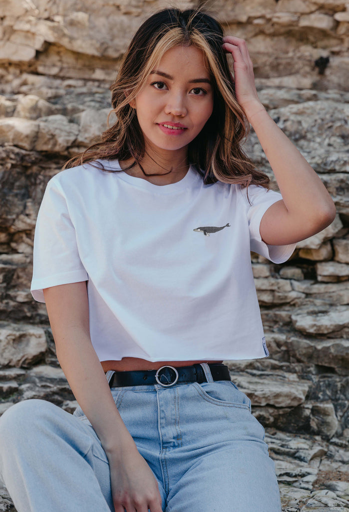 humpback whale womens cropped t-shirt Big Wild Thought