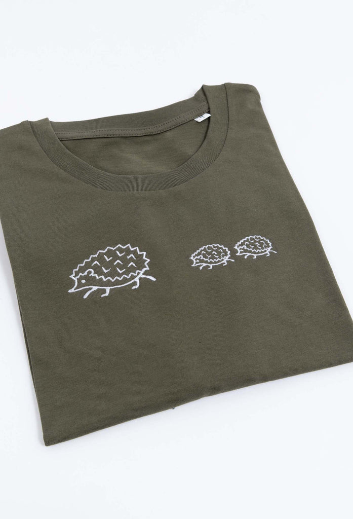 family of hedgehogs unisex cropped t-shirt Big Wild Thought