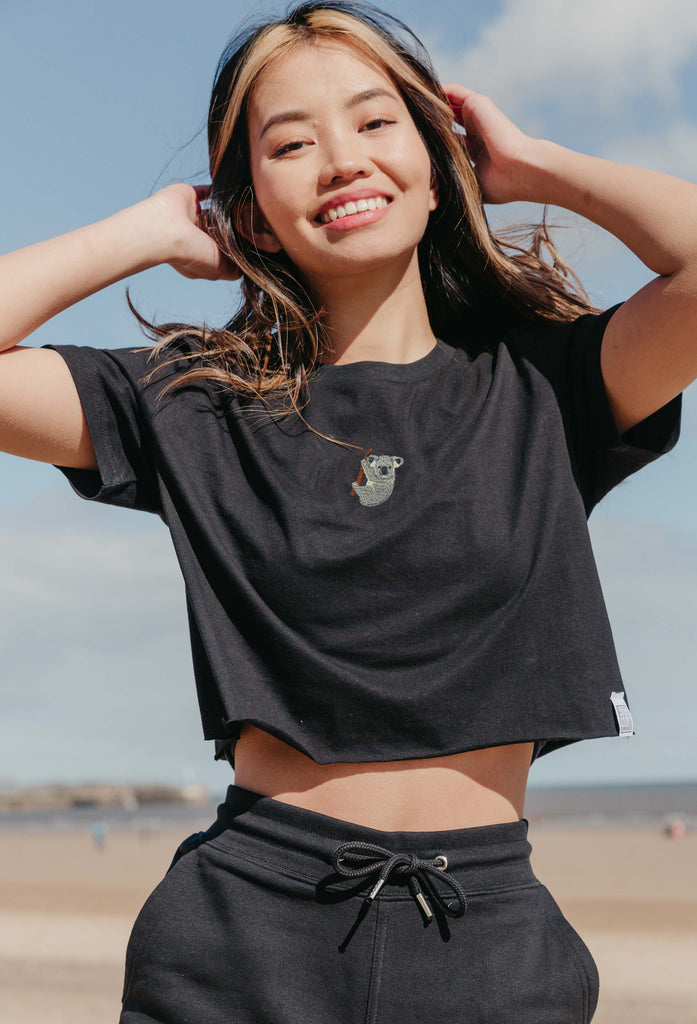 koala bear womens cropped t-shirt Big Wild Thought