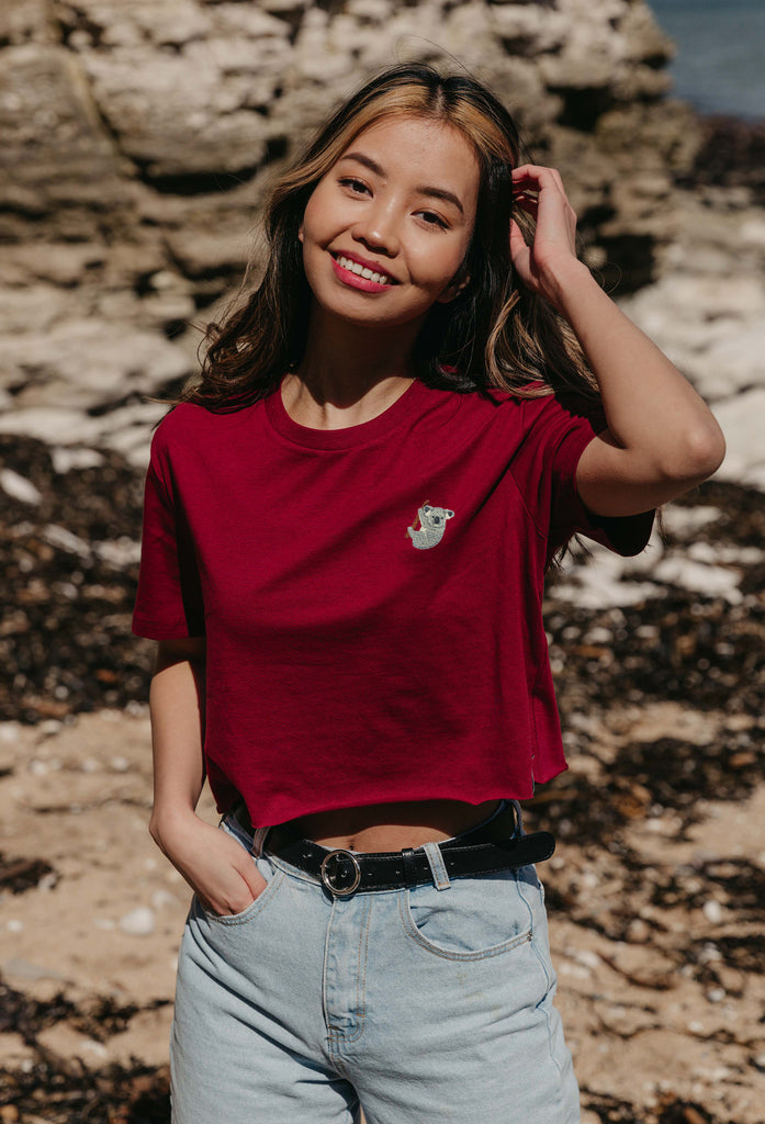 koala bear womens cropped t-shirt Big Wild Thought