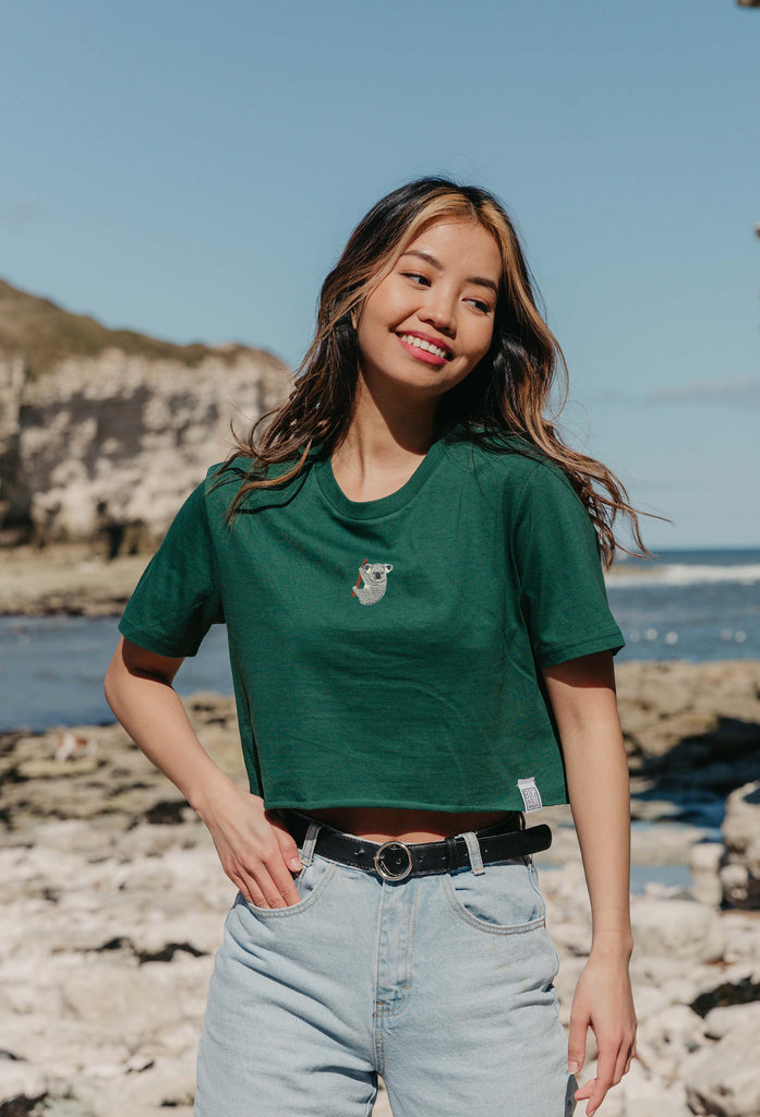 koala bear womens cropped t-shirt Big Wild Thought