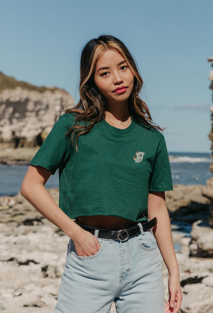 koala bear womens cropped t-shirt Big Wild Thought