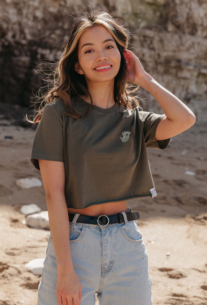 koala bear womens cropped t-shirt Big Wild Thought
