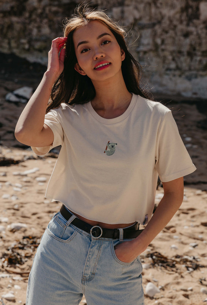 koala bear womens cropped t-shirt Big Wild Thought