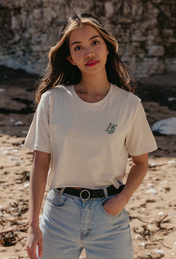 koala bear womens cropped t-shirt Big Wild Thought