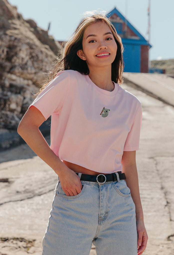 koala bear womens cropped t-shirt Big Wild Thought