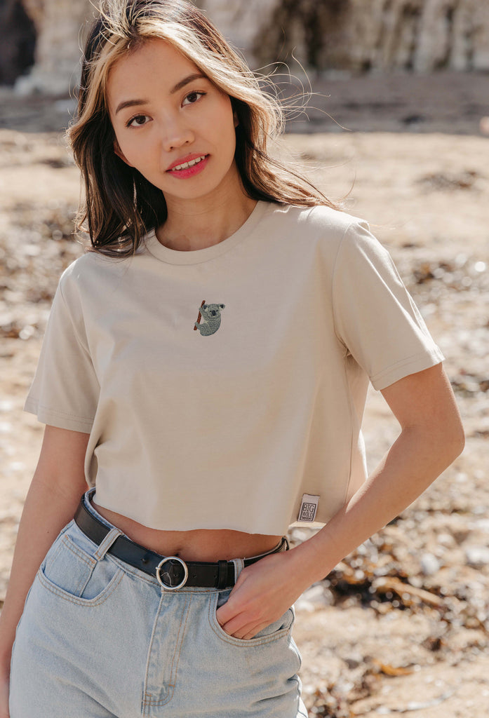 koala bear womens cropped t-shirt Big Wild Thought