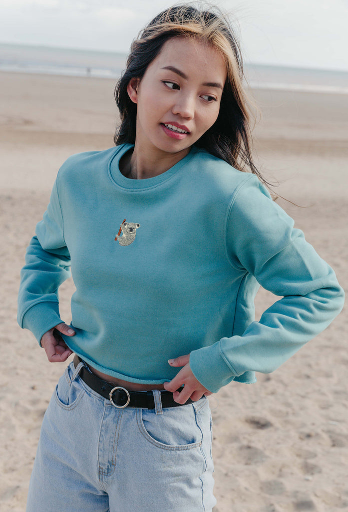 koala bear womens cropped sweatshirt Big Wild Thought