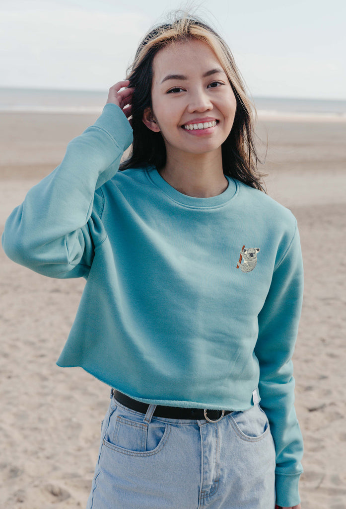 koala bear womens cropped sweatshirt Big Wild Thought