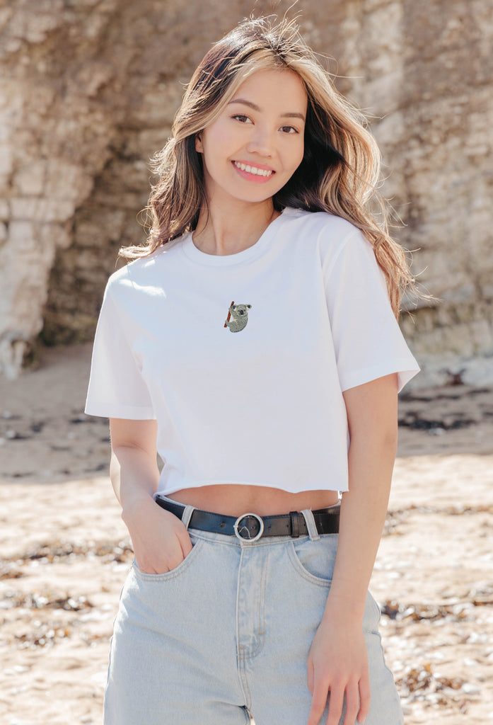 koala bear womens cropped t-shirt Big Wild Thought