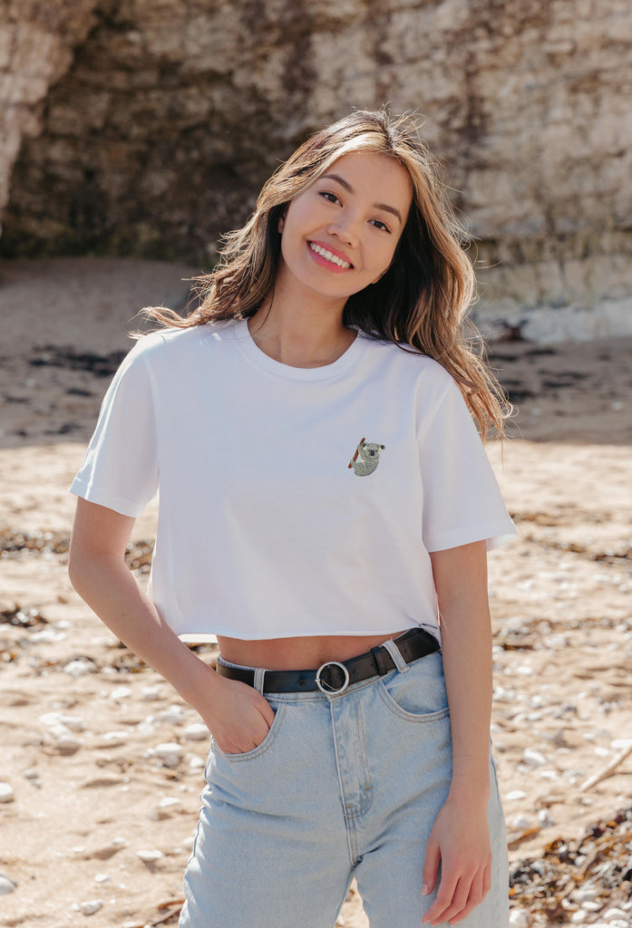 koala bear womens cropped t-shirt Big Wild Thought