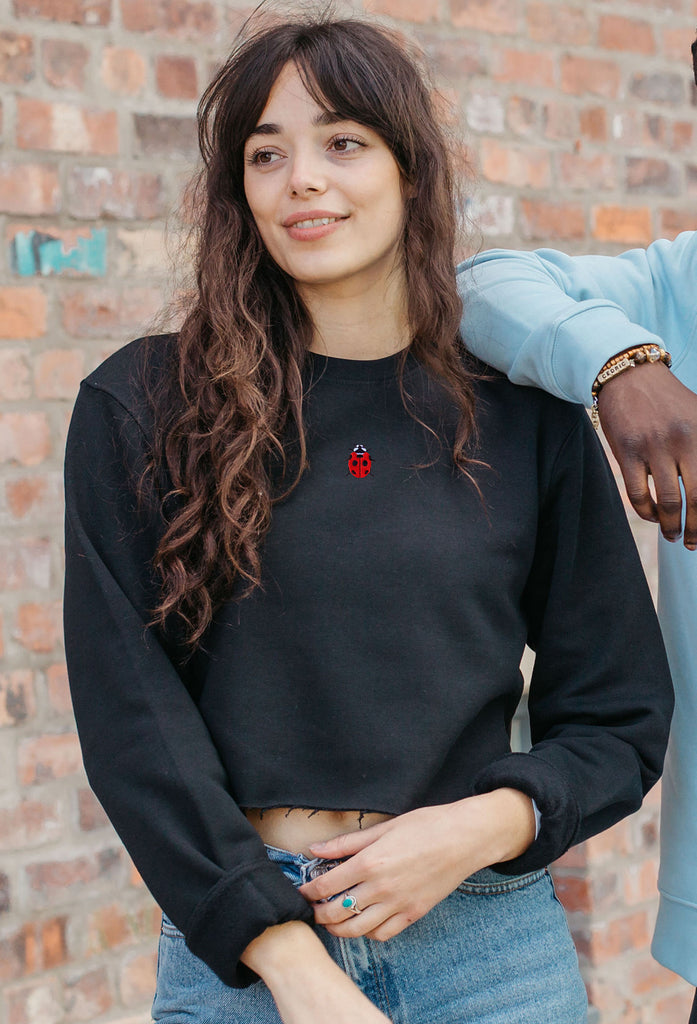 ladybird womens cropped sweatshirt Big Wild Thought