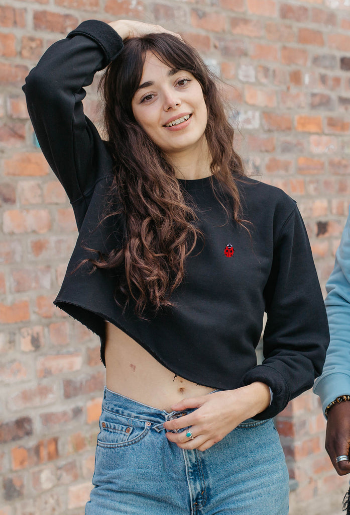 ladybird womens cropped sweatshirt Big Wild Thought
