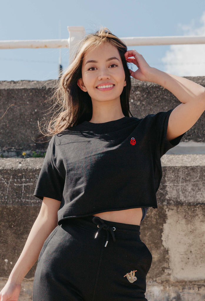 ladybird womens cropped t-shirt Big Wild Thought