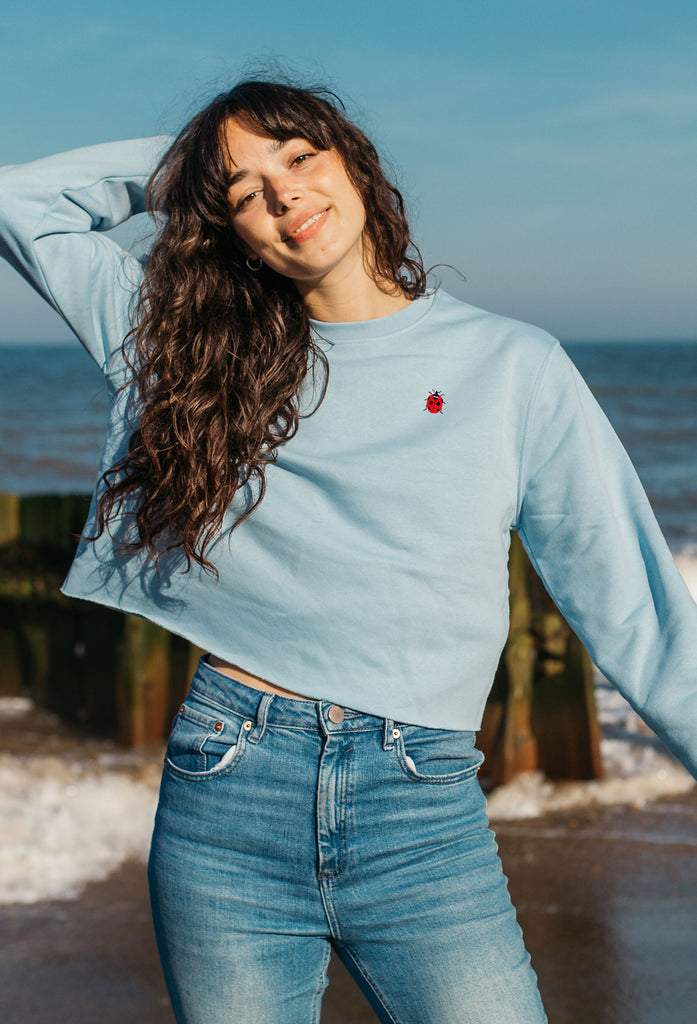 ladybird womens cropped sweatshirt Big Wild Thought