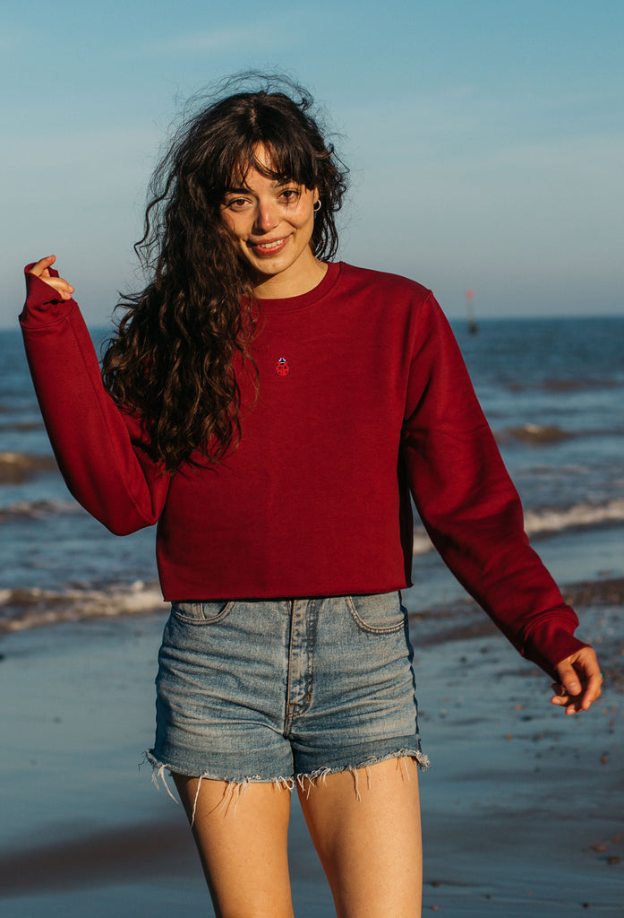 ladybird womens cropped sweatshirt Big Wild Thought