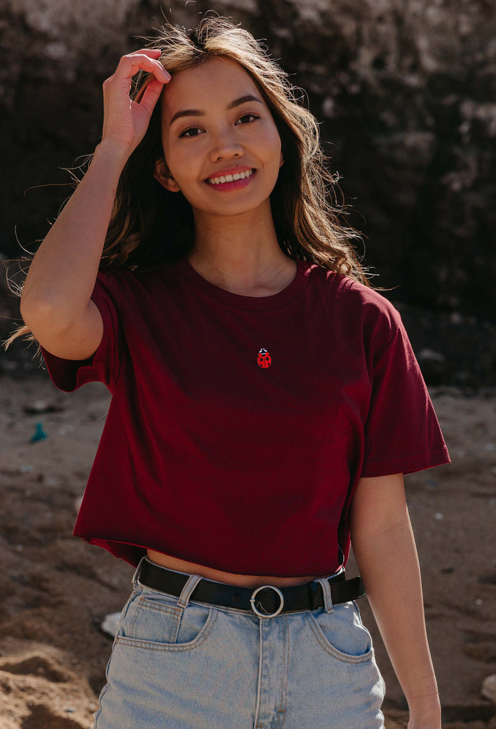 ladybird womens cropped t-shirt Big Wild Thought