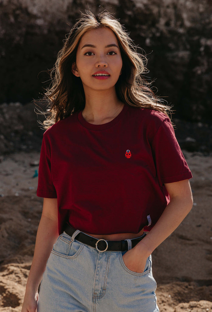 ladybird womens cropped t-shirt Big Wild Thought