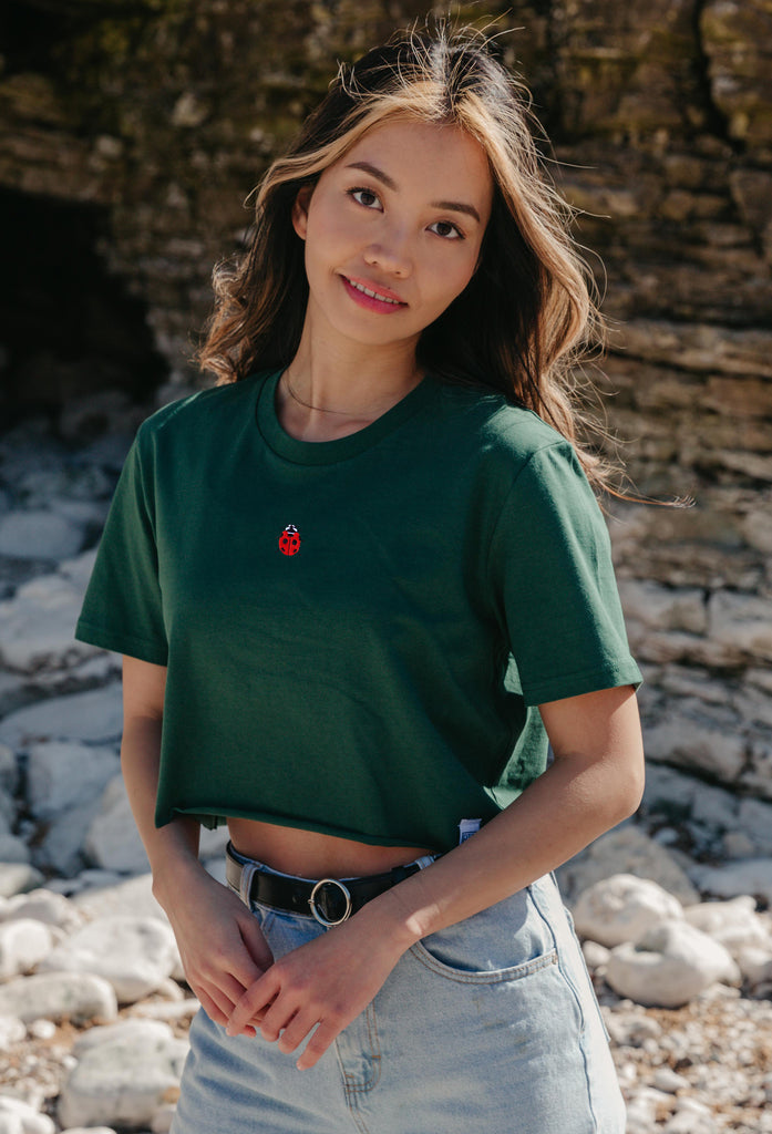 ladybird womens cropped t-shirt Big Wild Thought