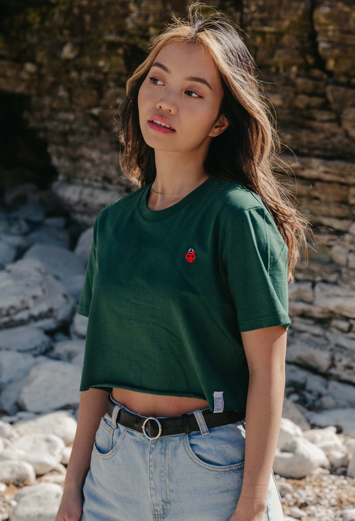 ladybird womens cropped t-shirt Big Wild Thought