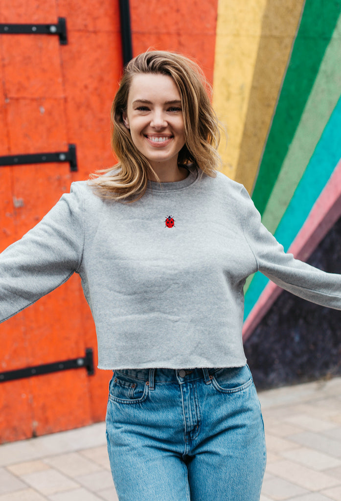 ladybird womens cropped sweatshirt Big Wild Thought