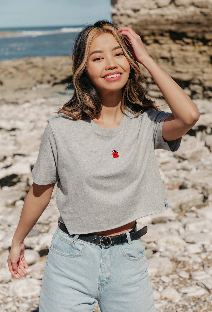 ladybird womens cropped t-shirt Big Wild Thought