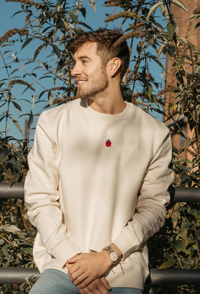 Ladybird Ladybug Unisex Embroidered Organic Sustainable Sweatshirt Jumper Big Wild Thought