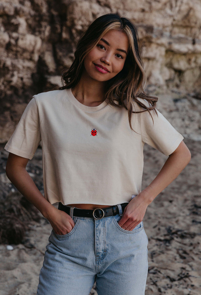 ladybird womens cropped t-shirt Big Wild Thought
