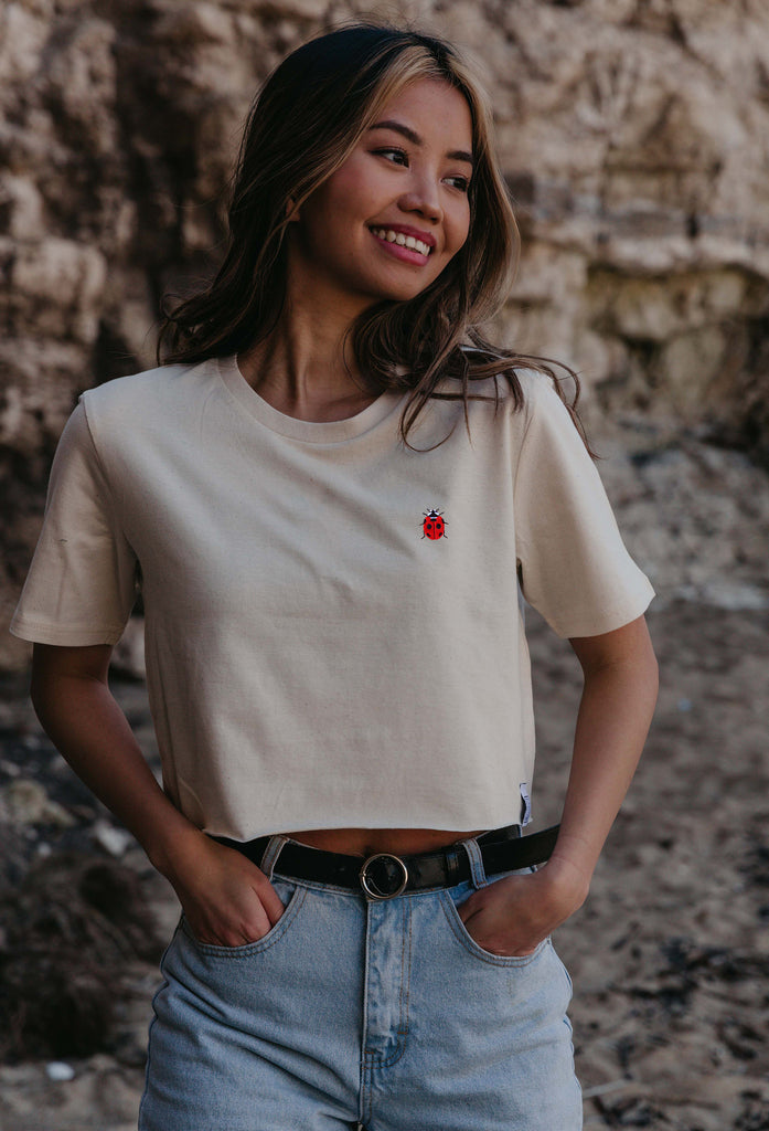 ladybird womens cropped t-shirt Big Wild Thought
