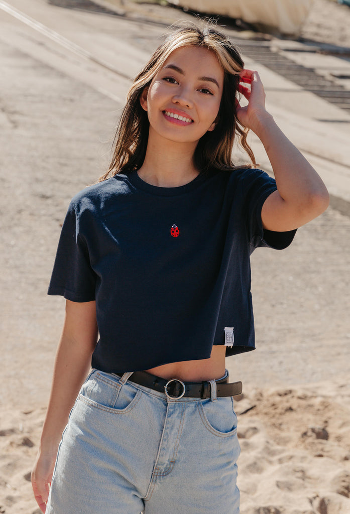 ladybird womens cropped t-shirt Big Wild Thought