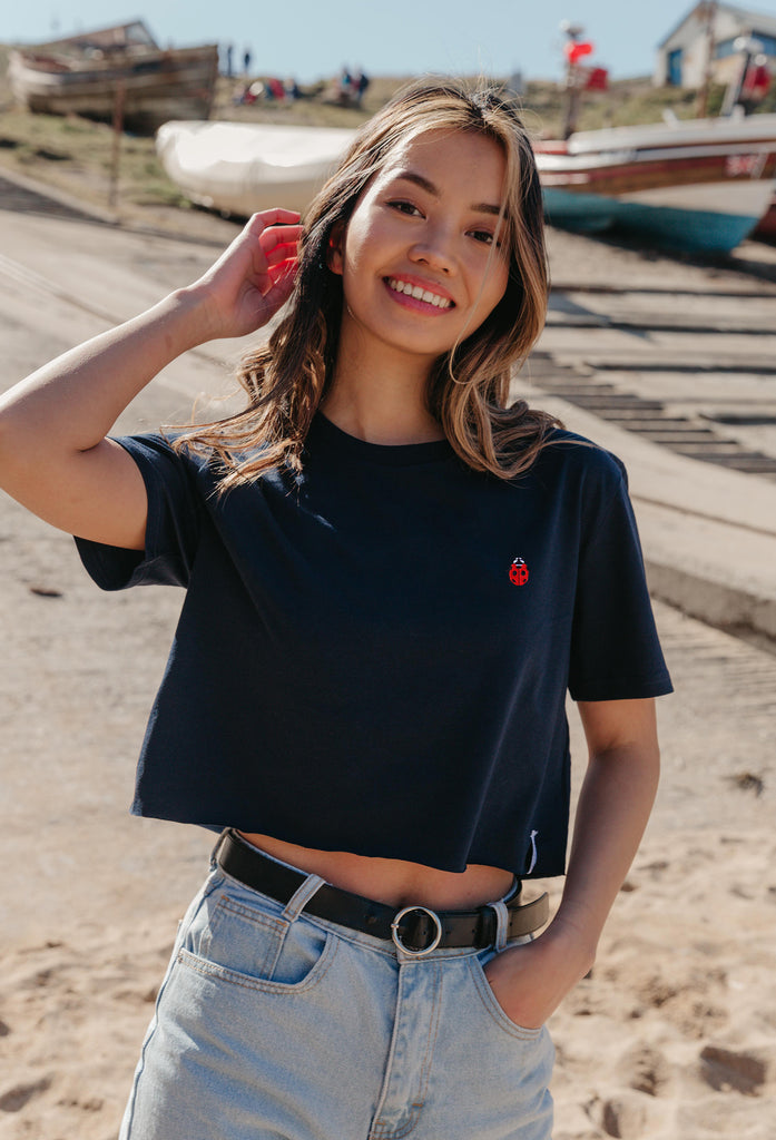 ladybird womens cropped t-shirt Big Wild Thought