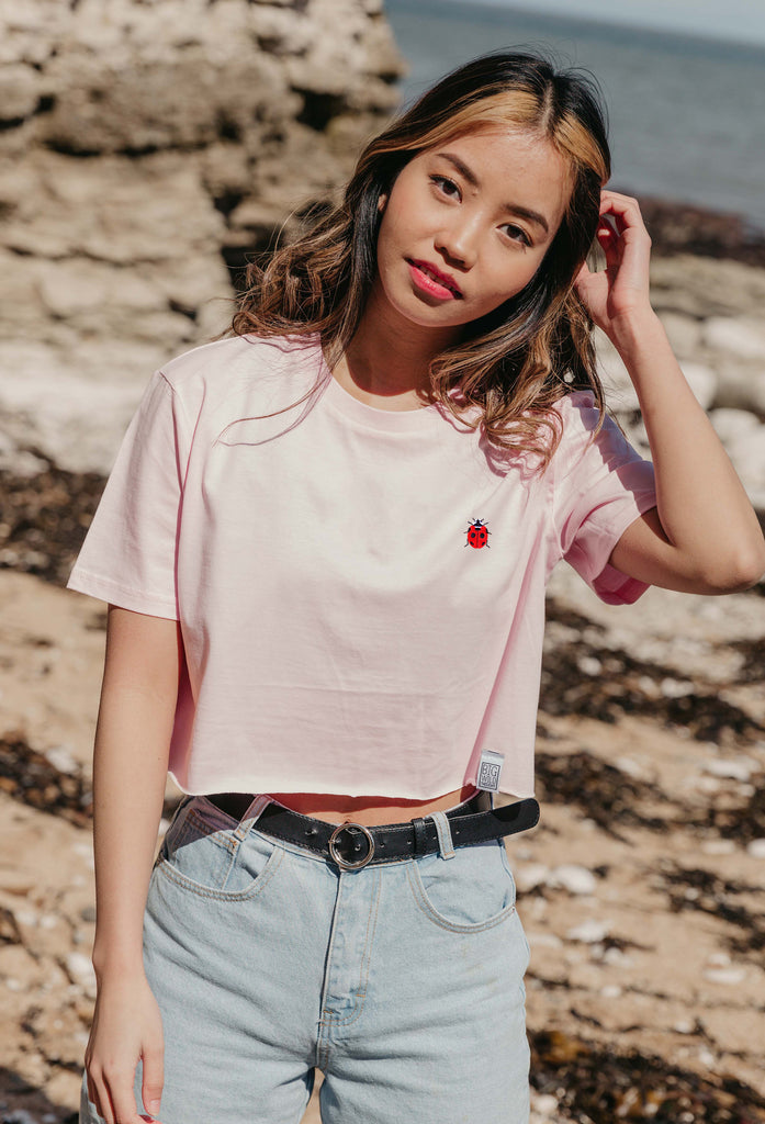 ladybird womens cropped t-shirt Big Wild Thought