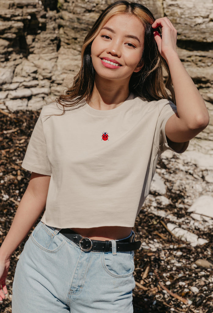 ladybird womens cropped t-shirt Big Wild Thought