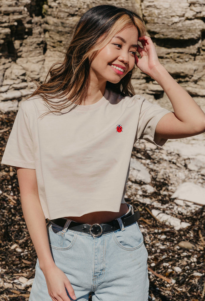 ladybird womens cropped t-shirt Big Wild Thought