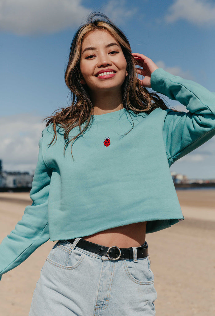 ladybird womens cropped sweatshirt Big Wild Thought