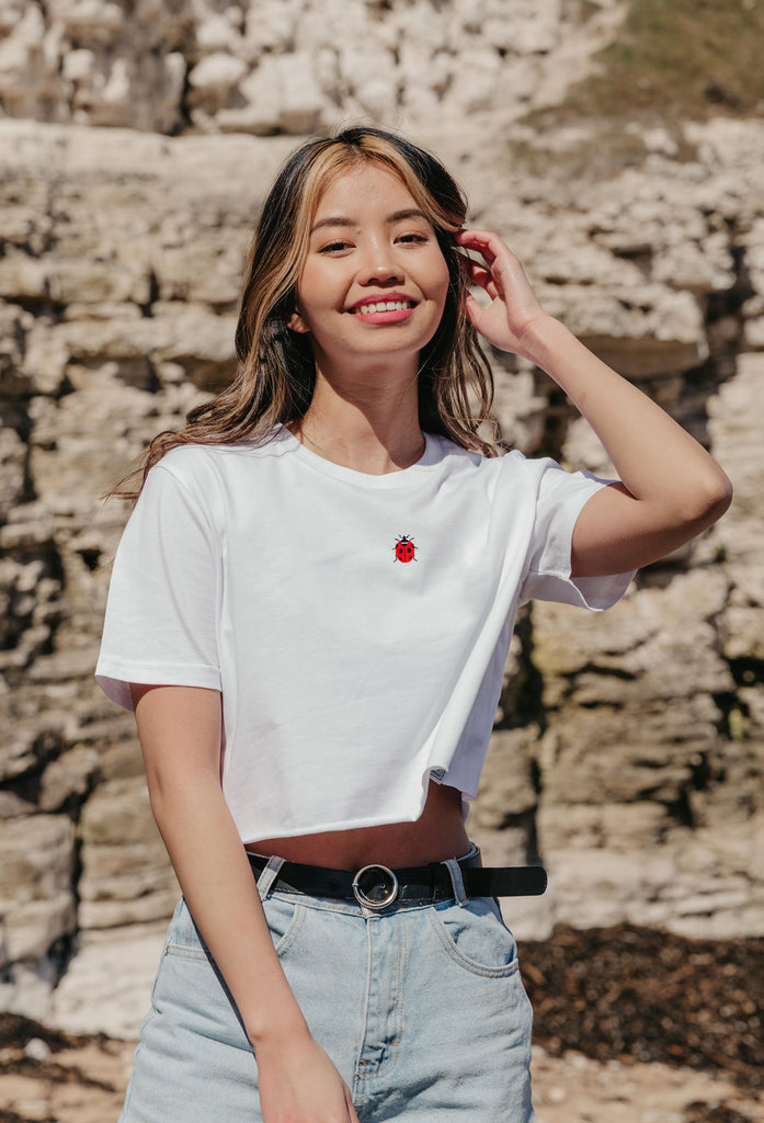 ladybird womens cropped t-shirt Big Wild Thought