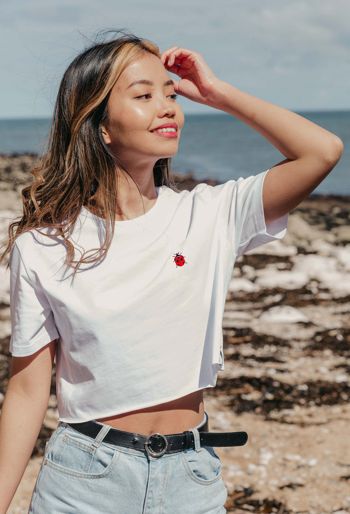 ladybird womens cropped t-shirt Big Wild Thought