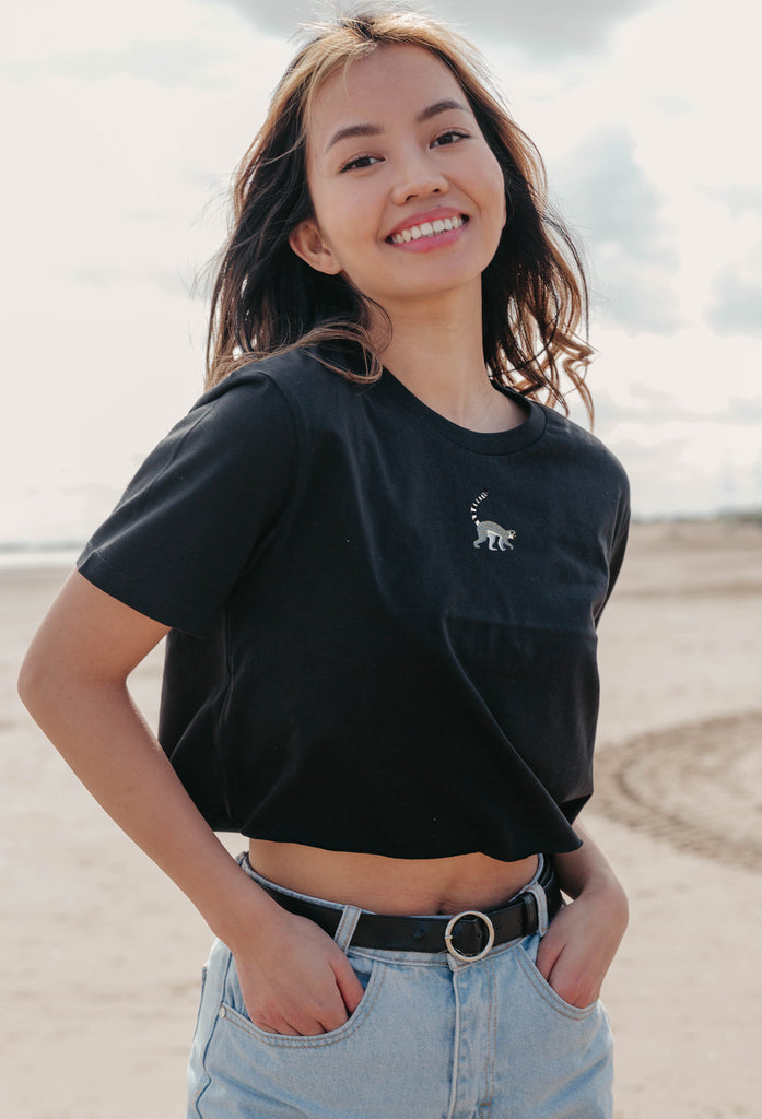 lemur womens cropped t-shirt Big Wild Thought