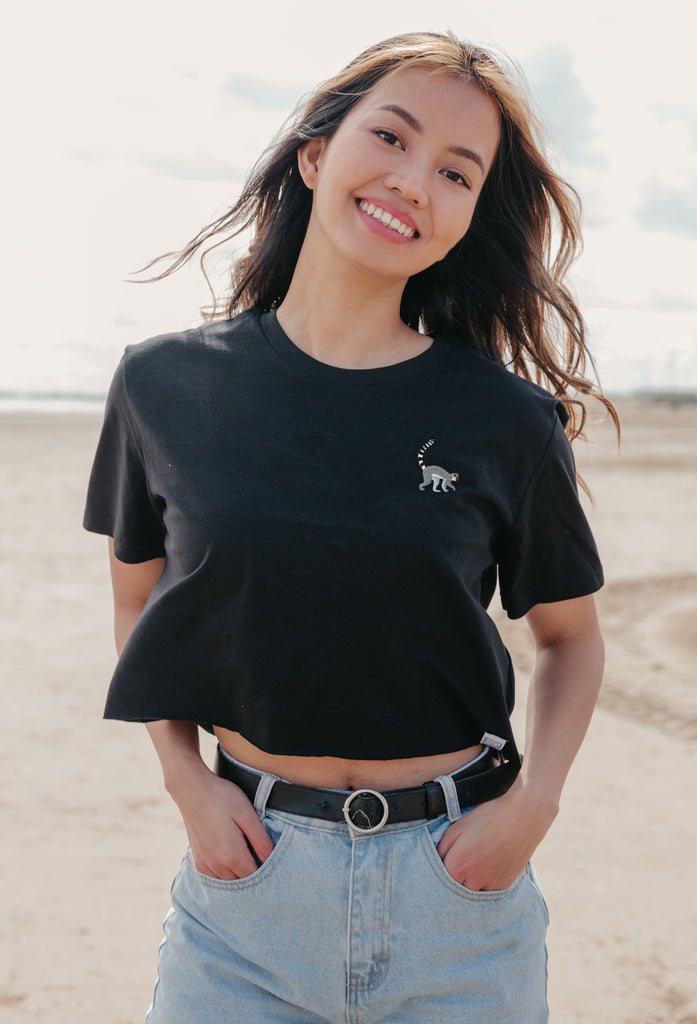 lemur womens cropped t-shirt Big Wild Thought