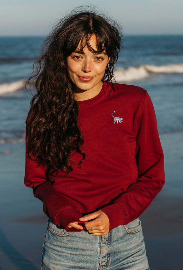 lemur womens cropped sweatshirt Big Wild Thought
