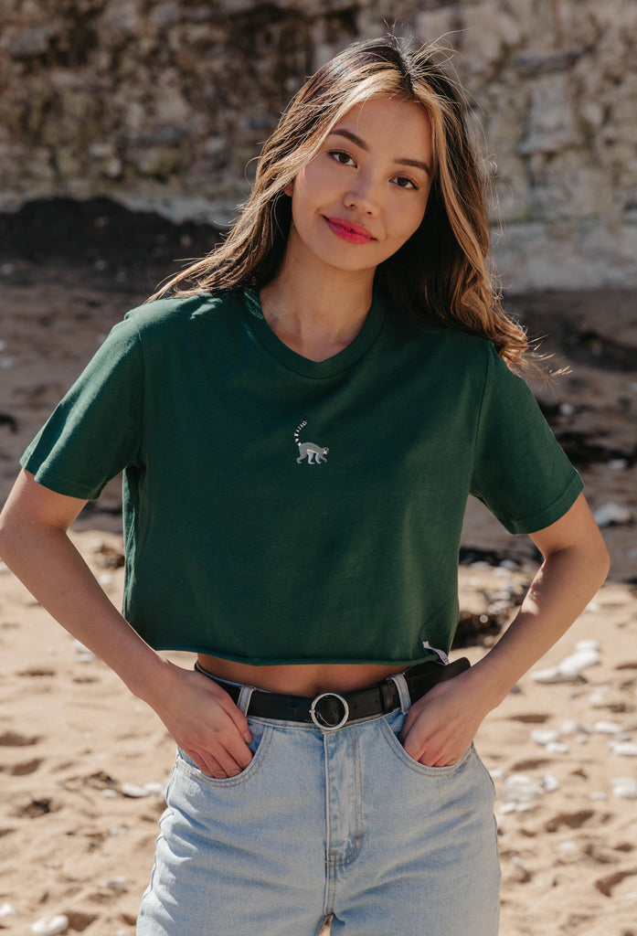 lemur womens cropped t-shirt Big Wild Thought